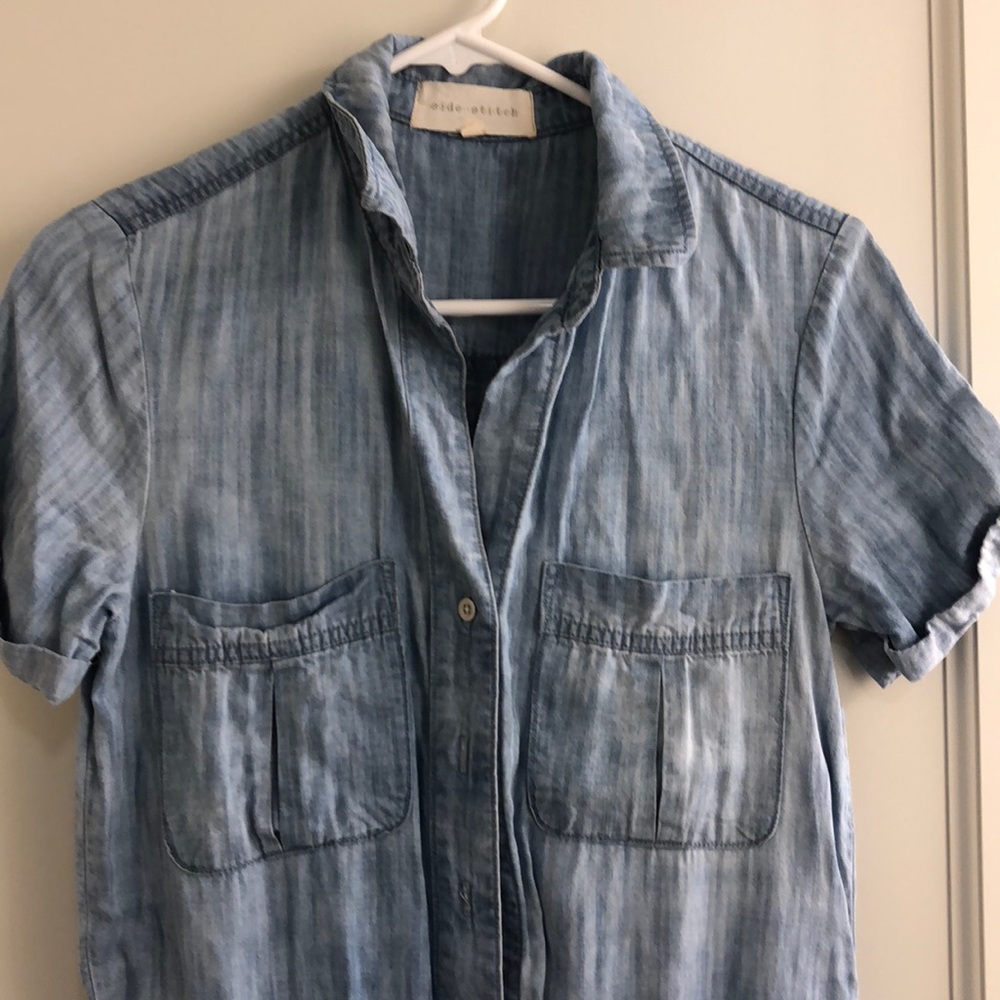 Chambray Romper Worn Once In New Condition. - image 2